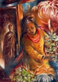 Peinture intitulée "Child's World" par Sudakshina Ghosh, Œuvre d'art originale, Huile