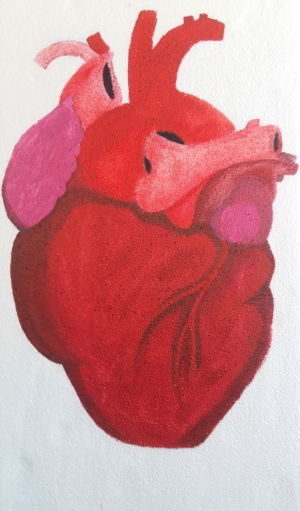 Painting titled "Lillith's heart" by Suicide Baby, Original Artwork, Acrylic