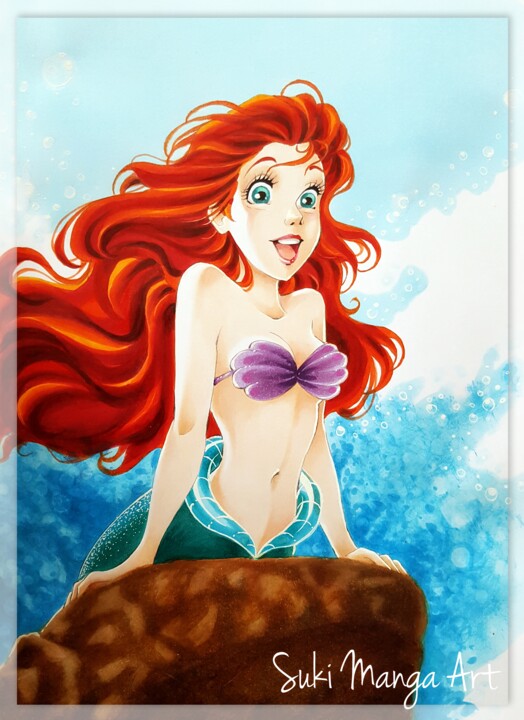 제목이 "Ariel"인 그림 Suki Manga Art로, 원작, 마커