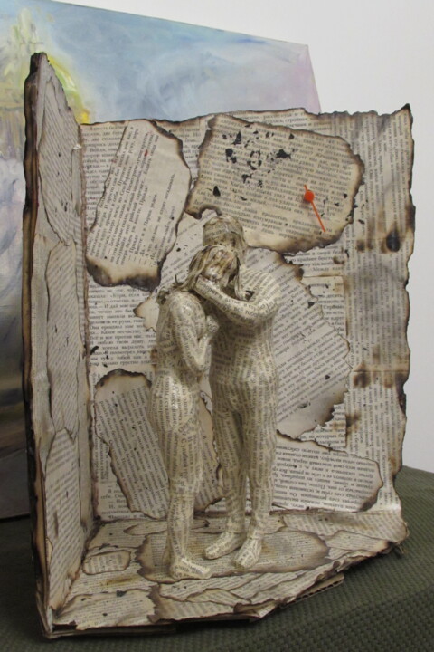 Скульптура под названием "Роман" - Irina Kazanskaya, Подлинное произведение искусства, Папье-маше