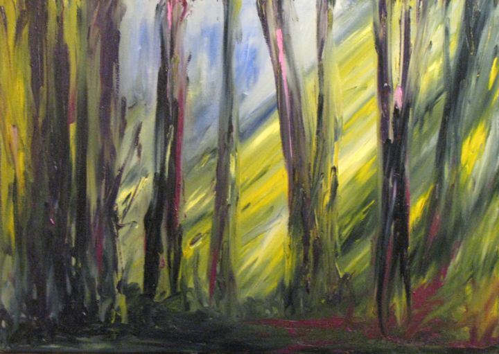 Painting titled "Сосновый лес.Pine f…" by Irina Kazanskaya, Original Artwork, Oil