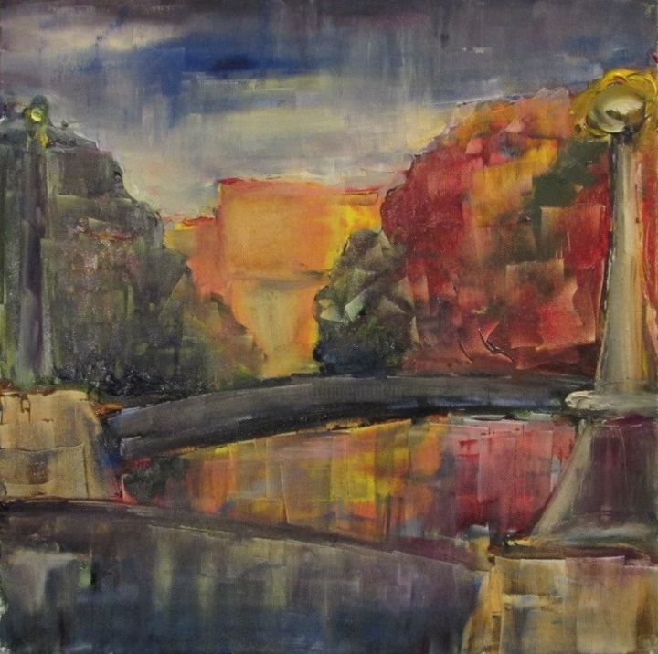 Peinture intitulée "Осенний пейзаж" par Irina Kazanskaya, Œuvre d'art originale, Huile