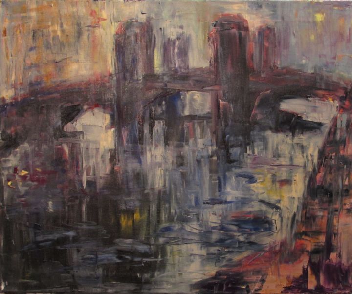 Картина под названием "Чернышев мост" - Irina Kazanskaya, Подлинное произведение искусства, Масло