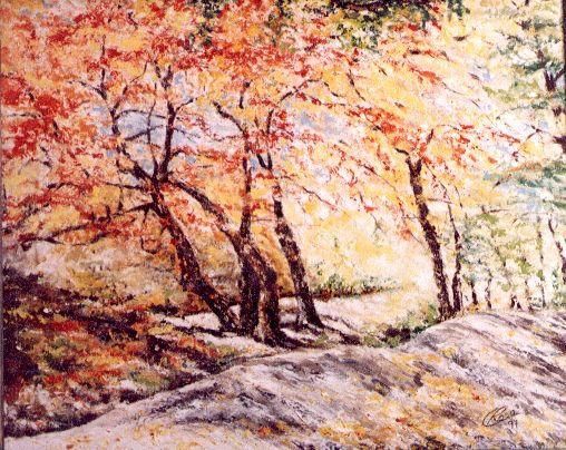 Painting titled "otoño en potrerillos" by Rosajosefina Campanello, Original Artwork