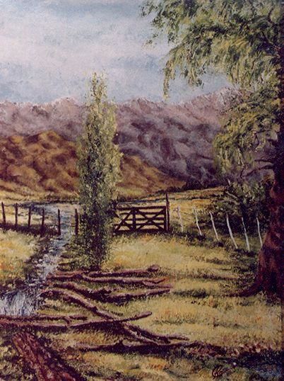 Painting titled "finca de tunuyan" by Rosajosefina Campanello, Original Artwork