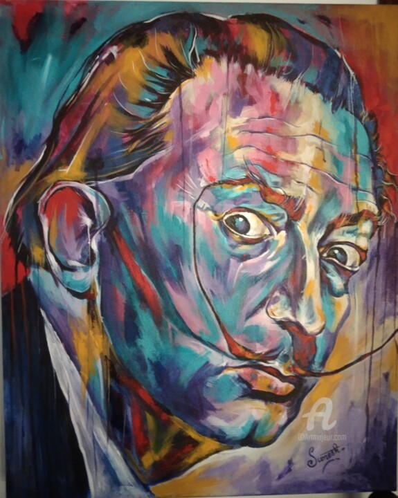 Peinture intitulée "Dali" par Sumesh Cs, Œuvre d'art originale, Acrylique