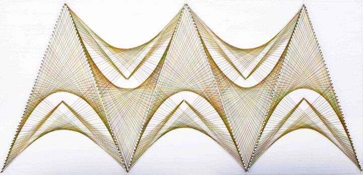 Sculpture titled "Nailed it Series No…" by Sumit Ratta, Original Artwork, String Art