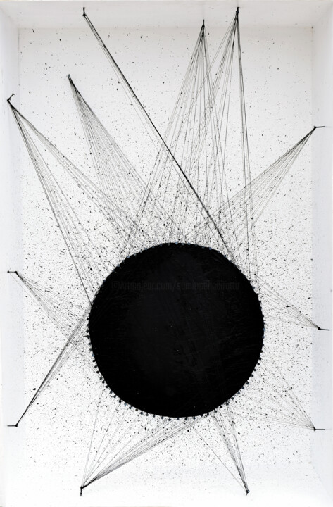 Sculpture intitulée "Thread Sculpture Na…" par Sumit Ratta, Œuvre d'art originale, String Art