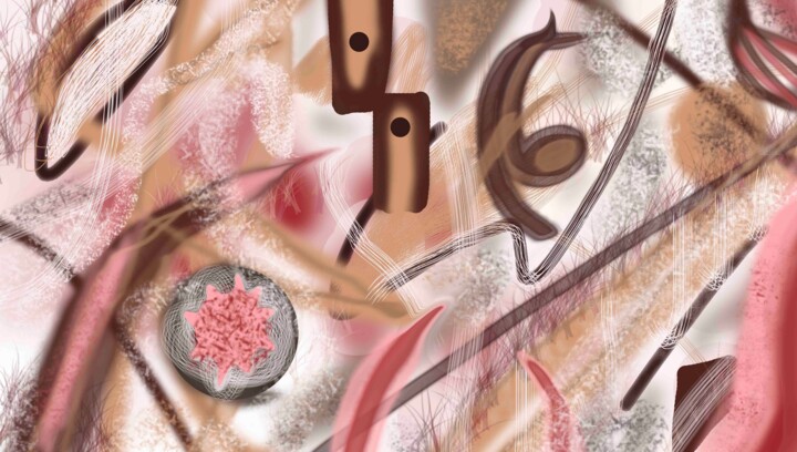 Incisioni, stampe intitolato "Flamingo dance" da Sumit Ratta, Opera d'arte originale, Pittura digitale