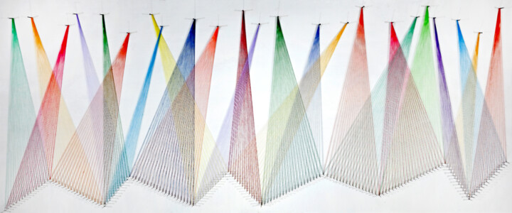 Текстильное искусство под названием "Nailed it Series No…" - Sumit Ratta, Подлинное произведение искусства, Нить Установлен…