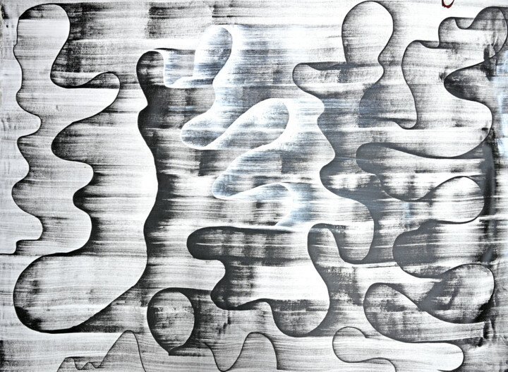 Картина под названием "Composition No. 463" - Sumit Ratta, Подлинное произведение искусства, Акрил Установлен на Деревянная…