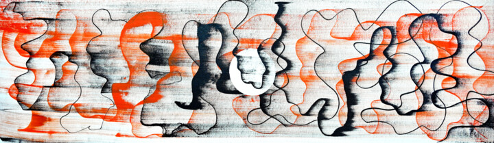 Картина под названием "Composition No. 465" - Sumit Ratta, Подлинное произведение искусства, Акрил