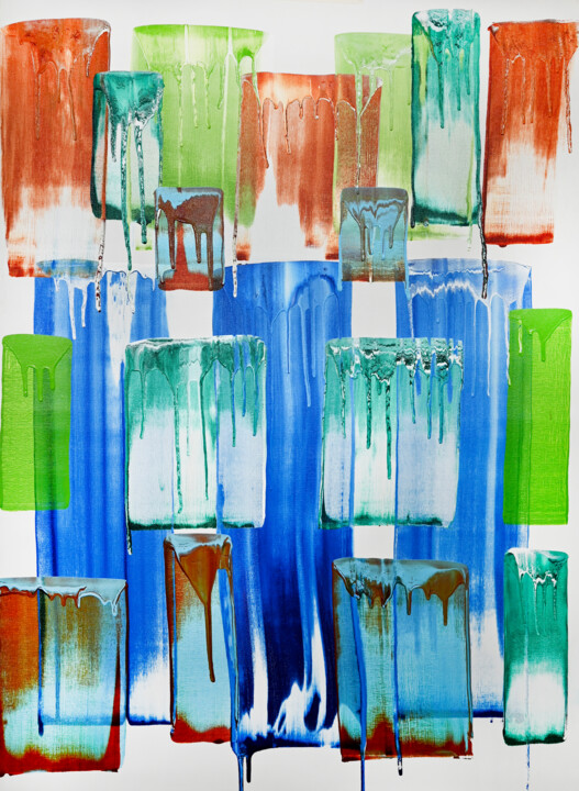 Peinture intitulée "Composition No. 468" par Sumit Ratta, Œuvre d'art originale, Acrylique Monté sur Châssis en bois