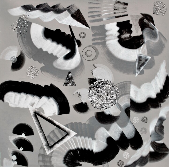 Картина под названием "Monochrome" - Sumit Ratta, Подлинное произведение искусства, Акрил