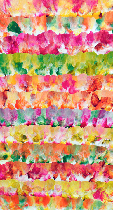 Peinture intitulée "Field of flowers" par Sumit Ratta, Œuvre d'art originale, Acrylique