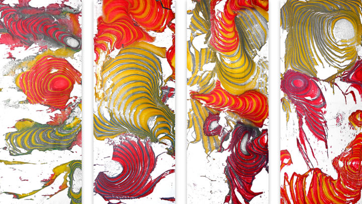 Painting titled "Composition No. 297" by Sumit Mehndiratta, Original Art, Spray paint