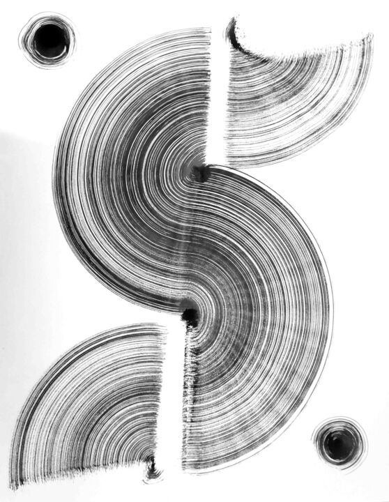 Dibujo titulada "Composition No. 320" por Sumit Mehndiratta, Obra de arte original, Tinta