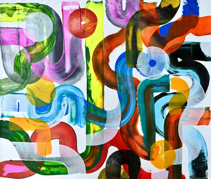 Pittura intitolato "Composition No. 431" da Sumit Mehndiratta, Opera d'arte originale, Acrilico