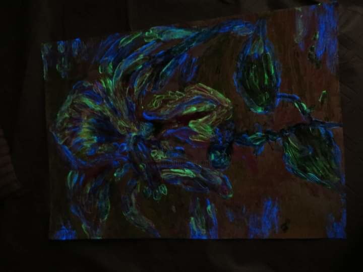 Painting titled "darkness_if" by Lily Moonheart, Original Artwork, Cardboard