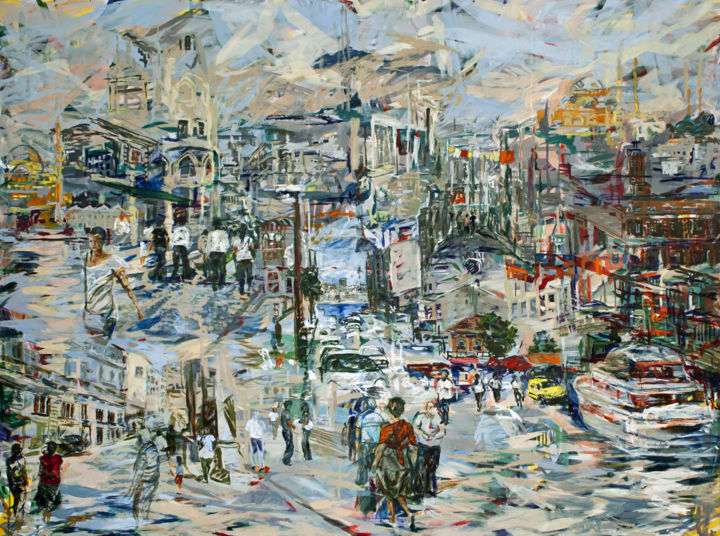 Painting titled ""to be in istanbul…" by Suna Tüfekçibaşı, Original Artwork, Oil