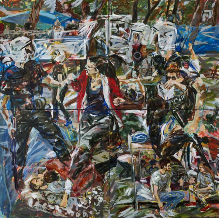 Painting titled "2013-gezi-de-03-dor…" by Suna Tüfekçibaşı, Original Artwork