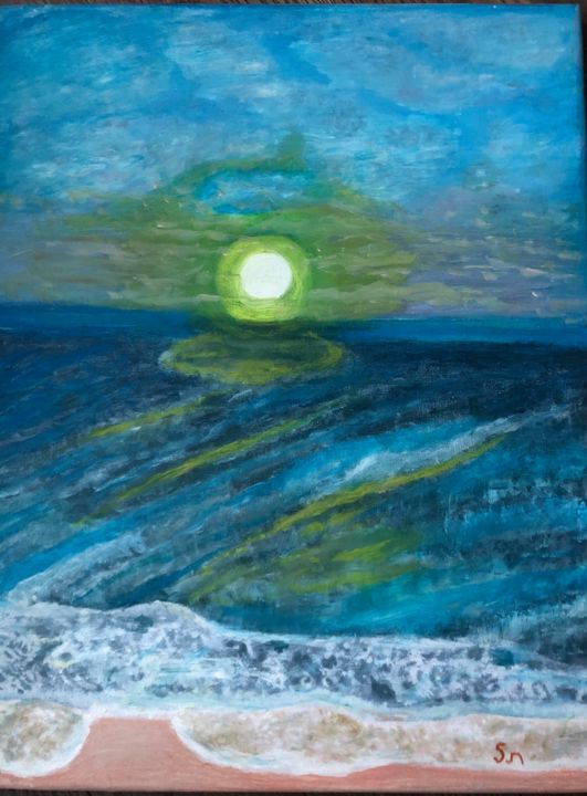 Pintura intitulada "Sun rising" por Sunjgela, Obras de arte originais, Óleo