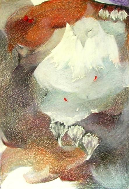 Painting titled ""The theatre of my…" by Elena Nicolaescu, Original Artwork, Oil