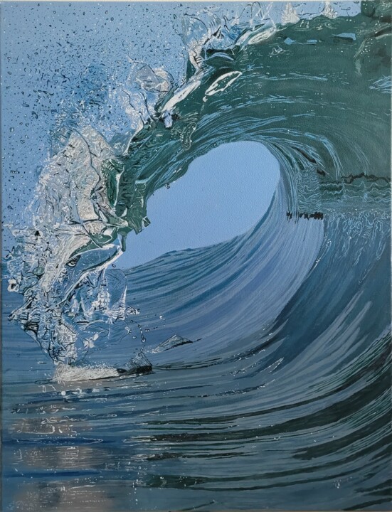 Pintura intitulada "Aquamarine" por Sunwoo Ji, Obras de arte originais, Acrílico