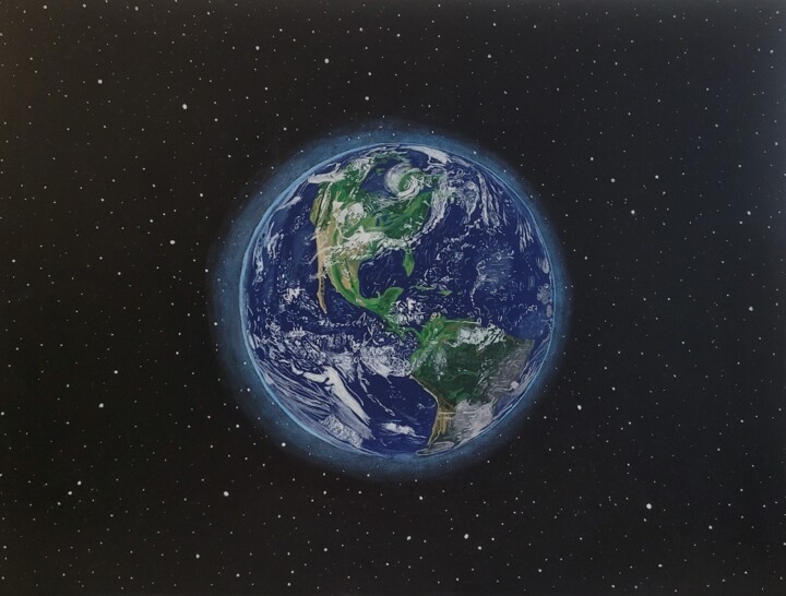Peinture intitulée "La terre, notre bel…" par Sunwoo Ji, Œuvre d'art originale, Acrylique
