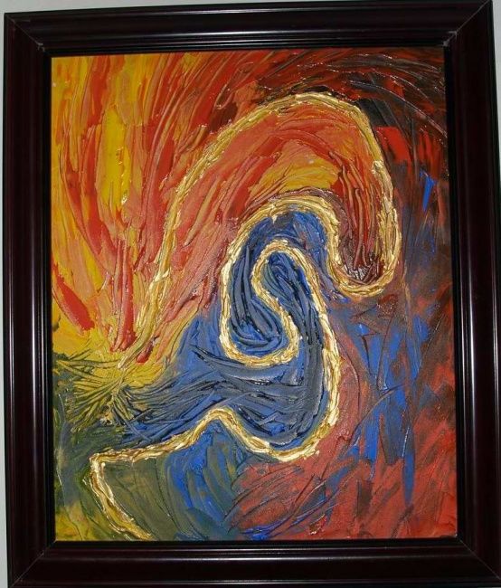 Painting titled "life orbits" by Yanqin Sun, Original Artwork, Oil