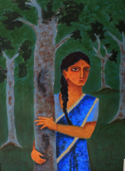 Painting titled "Only the trust afte…" by Suparna Roy, Original Artwork, Acrylic