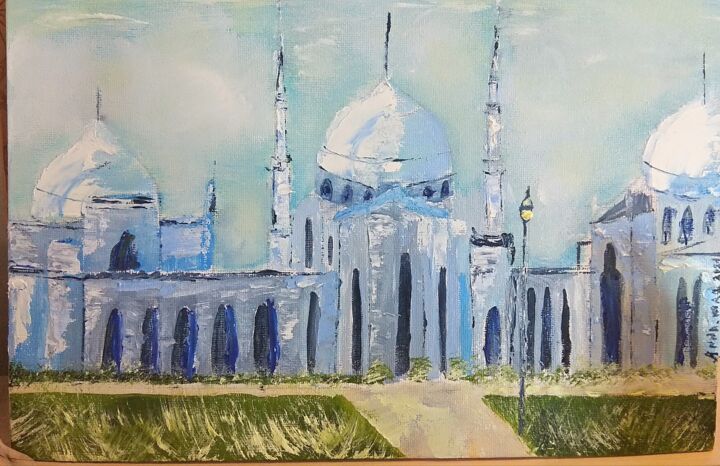 Картина под названием "Голубая мечеть" - Anna.Mag, Подлинное произведение искусства, Масло