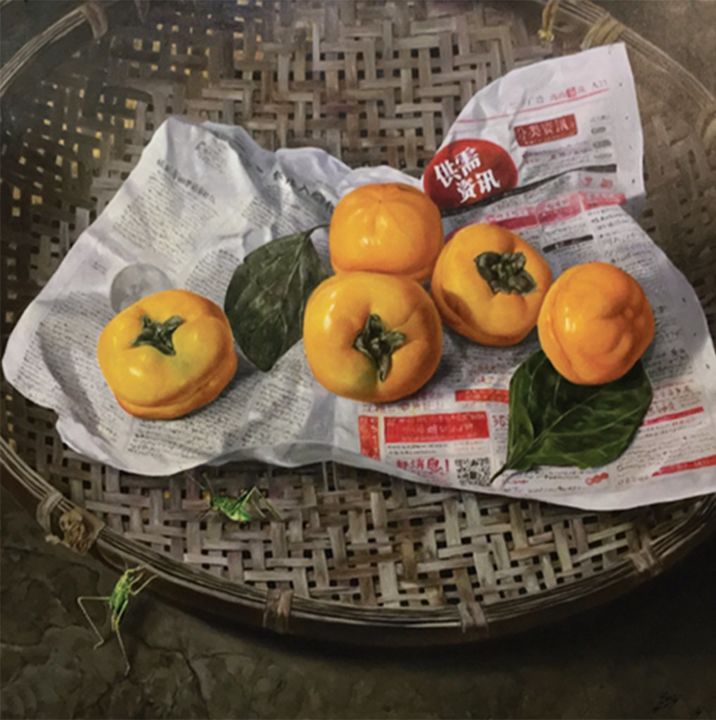Картина под названием "Everyday Beauties I…" - Super Tangerine, Подлинное произведение искусства, Масло