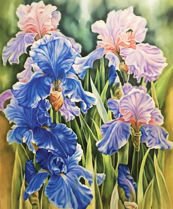 Painting titled "Afternoon in Iris G…" by Super Tangerine, Original Artwork, Oil