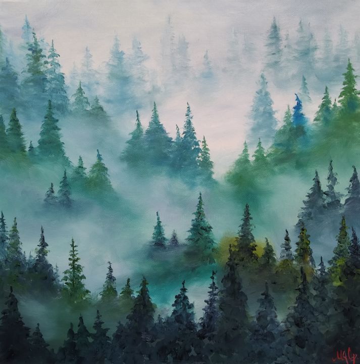 Mysterious Forest Painting By Marina Orlova Shaiupova Artmajeur Mysterious Forest Painting By Marina Orlova Shaiupova Artmajeur