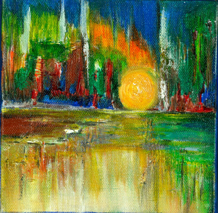 Painting titled "Sunset II" by Artist Supreetha, Original Artwork, Acrylic