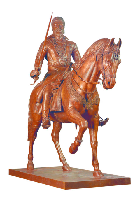 Sculpture intitulée "ShivaJi Maharaj" par Supriya Shinde, Œuvre d'art originale, Bronze