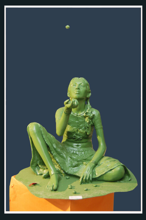 Scultura intitolato "Anupama[For sale in…" da Supriya Shinde, Opera d'arte originale, Metalli