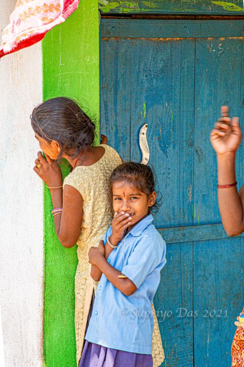 Fotografie getiteld "Shepherd Children" door Supriyo Das, Origineel Kunstwerk, Digitale fotografie