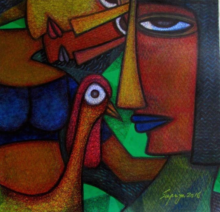 Painting titled "N E E D S" by Supriyo Sahoo, Original Artwork, Acrylic