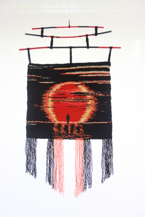 Arte textil titulada "b-a-r-d-o-100-60.jpg" por Viktoriia Mironova, Obra de arte original, Decoración del hogar