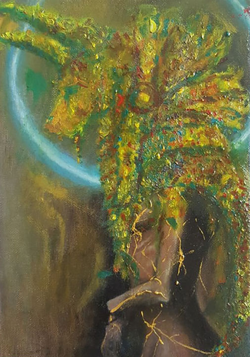 Painting titled "anubis" by Andrei Surdu, Original Artwork, Acrylic