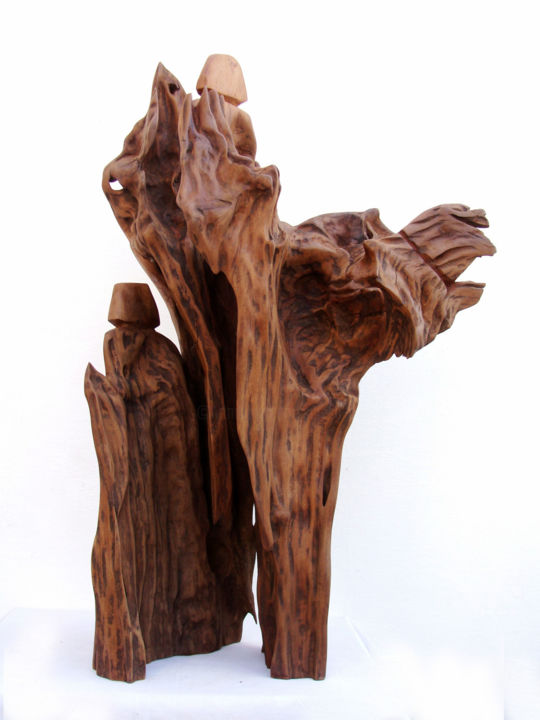 Sculpture titled "Refuge" by Suresh Pant, Original Artwork, Wood