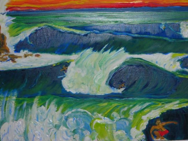 Peinture intitulée "Surf Paradise" par Paul Trammell, Œuvre d'art originale