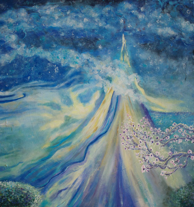 Painting titled "Fujiyama. Acrylic p…" by Suriko, Original Artwork, Acrylic