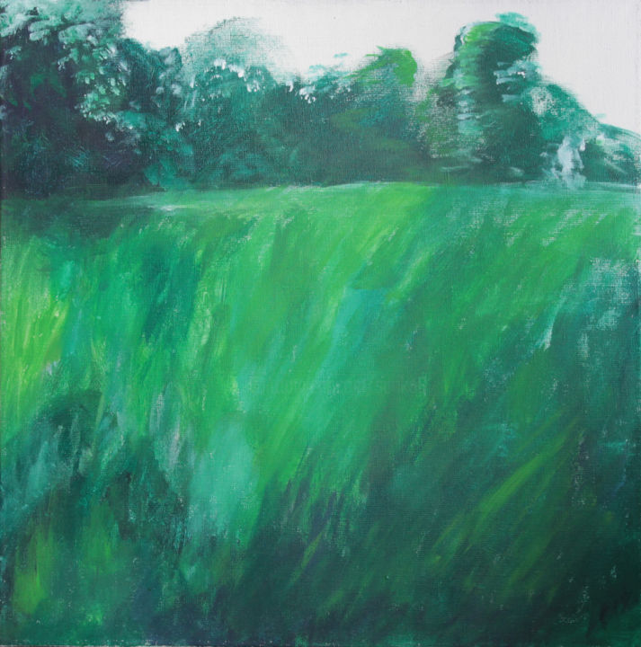 Schilderij getiteld "Green forest" door Suriko, Origineel Kunstwerk, Acryl