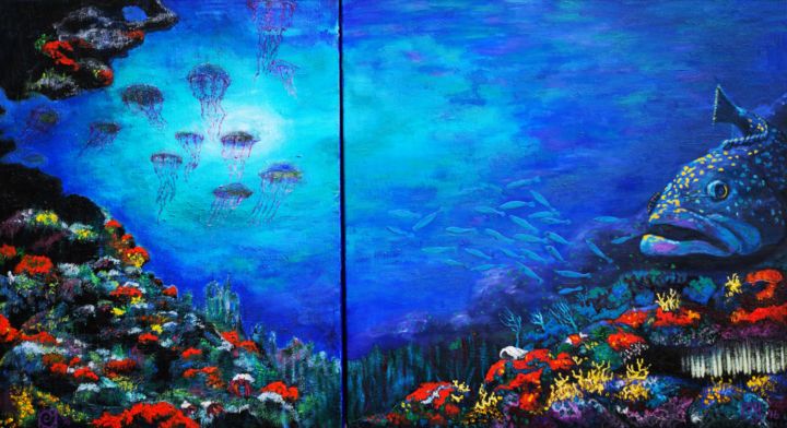Pintura titulada "Diptic : 'Búsqueda'…" por Karlijn Surminski, Obra de arte original, Oleo