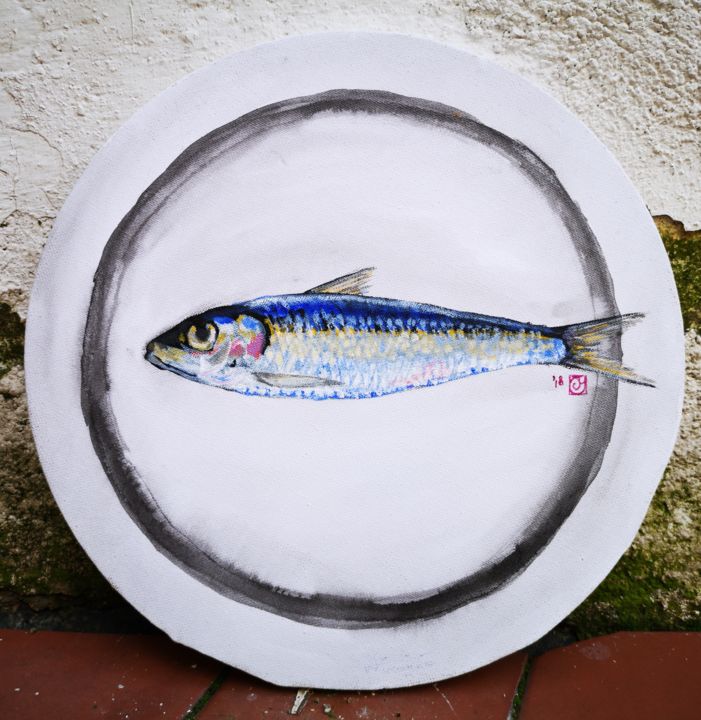 Schilderij getiteld "menu IV" door Karlijn Surminski, Origineel Kunstwerk, Olie