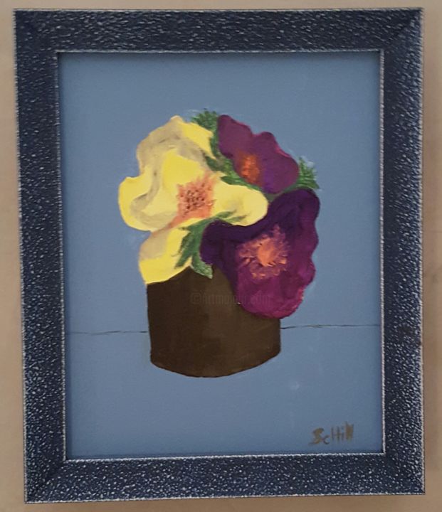 Painting titled "Beausoleil Pansies" by Susan Damonsing, Original Artwork