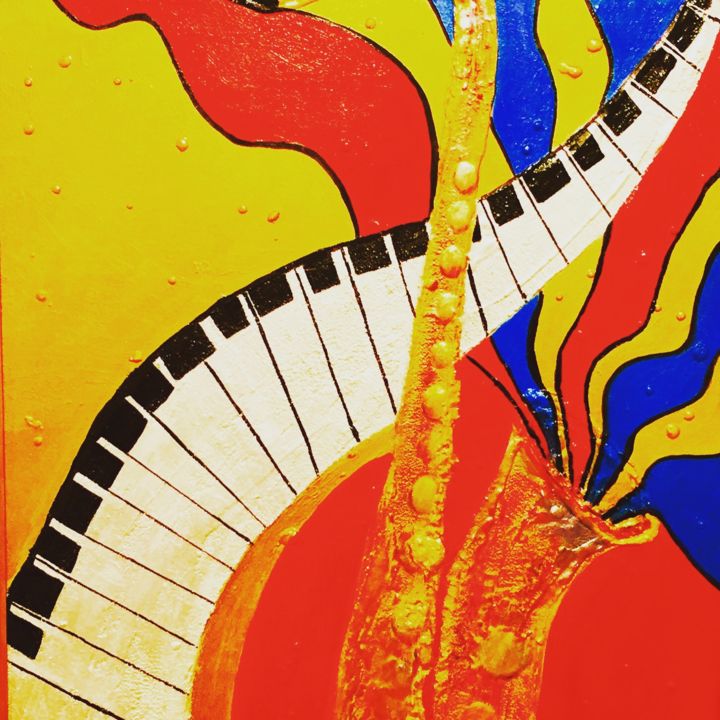 Painting titled "Color of Misic" by Susan Doscher, Original Artwork, Acrylic Mounted on artwork_cat.